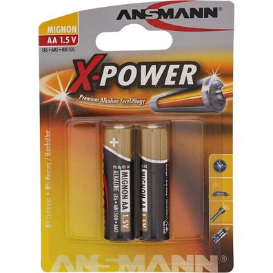 Ansmann 5015613 Alkaline Batterie Mignon AA, 2er-Pack