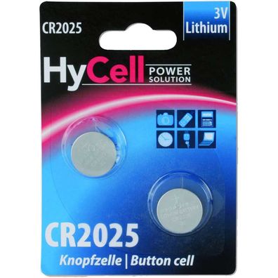 Ansmann 5020192 Knopfzelle CR2025 HyCell 3V Lithium, 2er-Pack