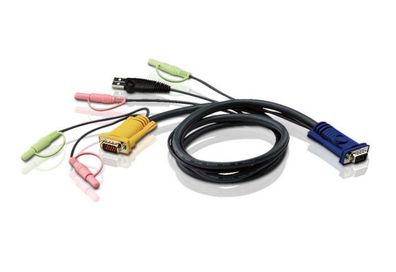 ATEN 2L-5302U KVM Kabelsatz, VGA, USB, Audio, Länge 1,8m