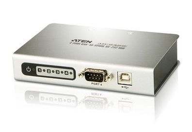 ATEN UC2324 Konverter Hub USB zu 4x Seriell RS232 9pol, grau