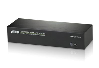 ATEN VS0104 Video-Splitter VGA/ Audio 4-Port-Verteiler 450 MHz, schwarz