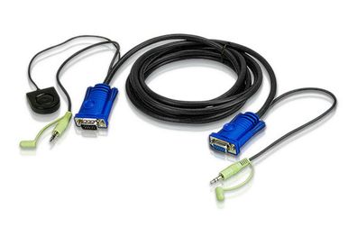 ATEN 2L-5205B KVM Switching Kabelsatz, VGA, Audio, Schalter, Länge 5m