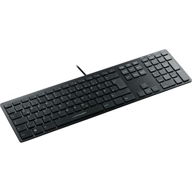 LC-Power LC-KEY-5B-ALU, Aluminium-Tastatur im Slim-Design, USB, schwarz, schwarz