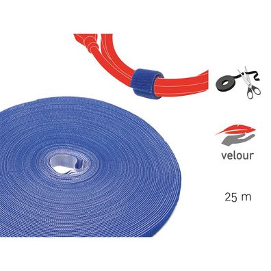 Label-The-Cable Roll, LTC PRO 1250, doppelseitige Klettbandrolle, 25m, blau, bla