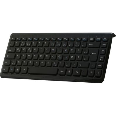 Perixx Periboard-407 DE B, Mini USB-Tastatur, schwarz, schwarz