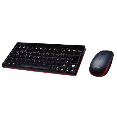 Perixx Periduo-712 DE B, Mini Tastatur und Maus Set, schnurlos, schwarz, schwarz