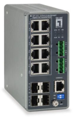 LevelOne 12-Port Lite Managed GB PoE Industrial Switch