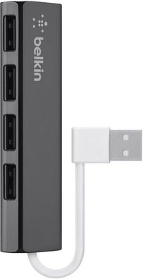 Belkin USB 2.0 HUB, 1:4, SLIM, Passiv, Schwarz