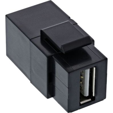 InLine® USB 2.0 Keystone Snap-In Einsatz, USB-A Buchse / Buchse, gewinkelt, schw