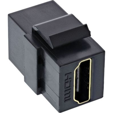 InLine® HDMI Keystone Snap-In Einsatz 4K/60Hz, HDMI A Buchse/ Buchse, schwarz