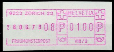 Schweiz Schalterfreistempel Nr SFS1979 ZÜRICH ungebraucht X7E652E