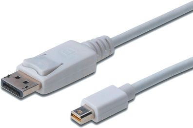Assmann DisplayPort Kabel mini DP 1.0m interlock DP 1.1a weiß