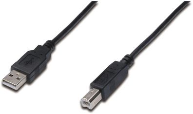 Assmann USB 2.0 Kabel Typ A-B 5.0m USB 2.0 konform sw.