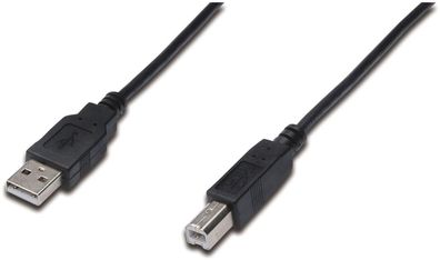 Assmann USB 2.0 Kabel Typ A-B 3.0m USB 2.0 konform sw.