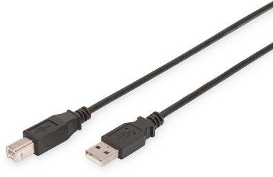Assmann USB 2.0 Kabel Typ A-B 1.8m USB 2.0 konform sw.