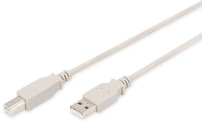 Assmann USB 2.0 Kabel Typ A-B 1.8m USB 2.0 konform beige