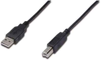 Assmann USB 2.0 Kabel Typ A-B 0.5m USB 2.0 konform sw.