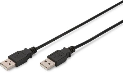 Assmann USB 2.0 Kabel Typ A 5.0m USB 2.0 konform sw.