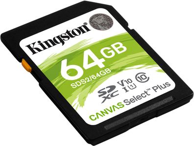 Kingston SDXC Canvas Select Plus C10 UHS-I U1 V10, 64GB