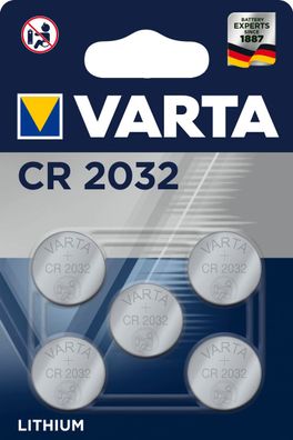 VARTA Knopfzellenbatterie Electronics CR2032 Lithium 5er-Pack