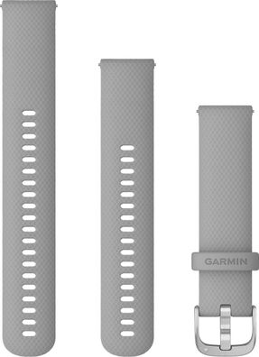 Garmin Ersatzarmband 20mm Silikon Hellgrau/ Silber Schnalle