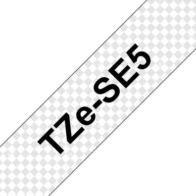 Spezialband TZe-SE5 Sicherheit Schwarz auf Weiß 24mm x 8m