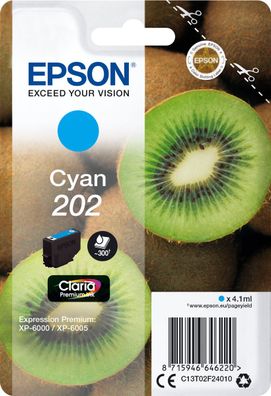 Epson Tintenpatrone 202 Cyan (300 Seiten)