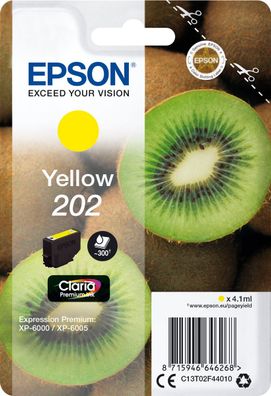 Epson Tintenpatrone 202 Yellow (300 Seiten)