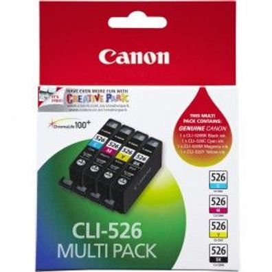 Canon Tintenpatrone CLI-526 Multipack (C/ M/ Y/ BK) + Fotopapier