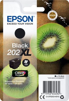 Epson Tintenpatrone 202XL Black (550 Seiten)