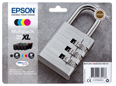 Epson Tintenpatrone 35XL Multipack (BK/ M/ C/ Y) Vorhängeschloss