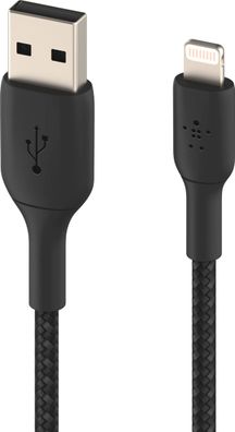 Belkin Lightning Lade/ Sync Kabel ummantelt mfi 3m schwarz