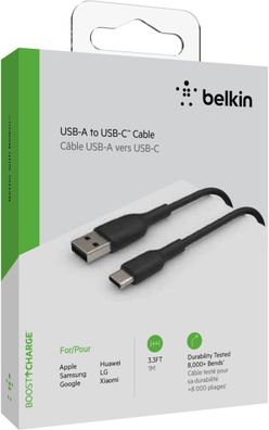 Belkin USB-C/ USB-A Kabel PVC, 1m, schwarz