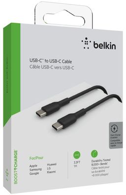 Belkin USB-C/ USB-C Kabel PVC, 1m, schwarz