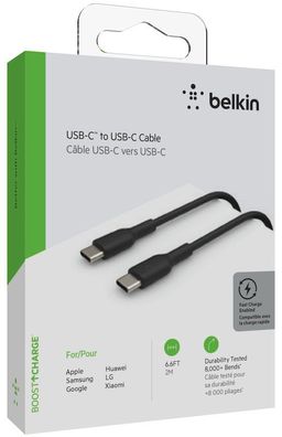 Belkin USB-C/ USB-C Kabel PVC, 2m, schwarz