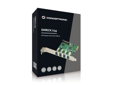 Conceptronic EMRICK U34, 4-Port USB 3.0 PCI Express Card
