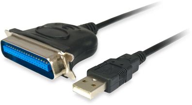 equip USB auf Parallel Adapterkabel 1.5m schwarz