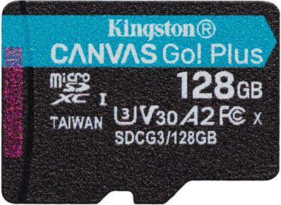 Kingston 128GB microSDXC Canvas Go Plus 170R A2 U3 V30 Single