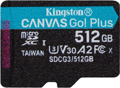 Kingston 512GB microSDXC Canvas Go Plus 170R A2 U3 V30 Single