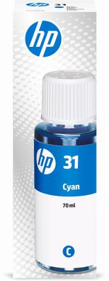 HP Tintenflasche Nr. 31 1VU26AE Cyan (70 ml, ca. 8.000 S.)