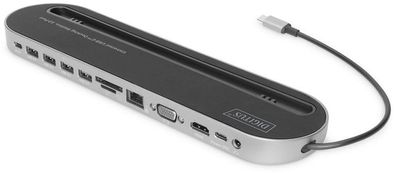 Digitus 12-Port USB-C Dock HDMI, VGA,2xUSB-C,4xUSB-A, RJ45, SD