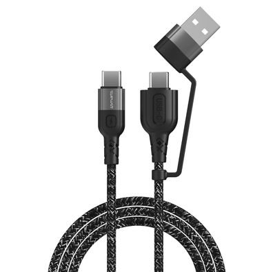 4smarts USB-C und -A/ USB-C Kabel ComboCord CA 1,5m textil