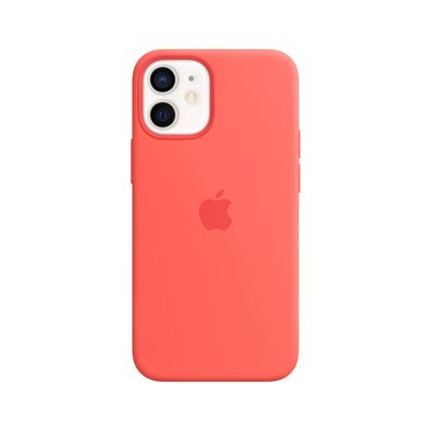 Apple Silikon Case iPhone 12 mini mit MagSafe (zitruspink)
