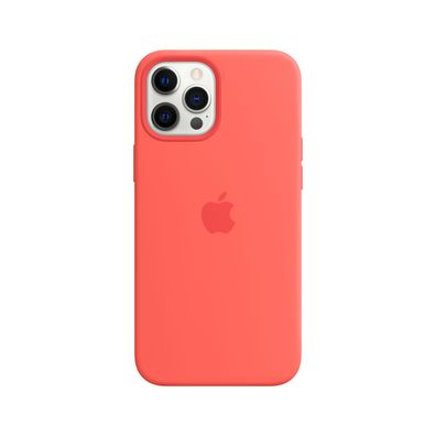 Apple Silikon Case iPhone 12 Pro Max mit MagSafe (zitruspink)