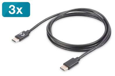 Digitus 3er USB 2.0 Type-C Lade-/ Datenkabel St/ St 1.0m sw
