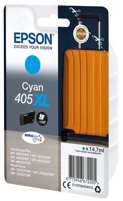 Epson Tintenpatronen 405XL Cyan (14,7ml, ca. 1.100 Seiten)
