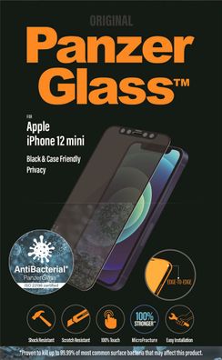 PanzerGlass E2E iPhone 12 Mini CF, Privacy Antibakt.