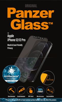 PanzerGlass E2E iPhone 12/12 Pro, CF, Privacy Antibakt.