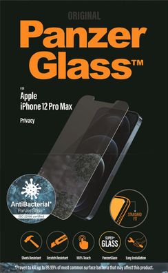 PanzerGlass iPhone 12 ProMax Privacy Antibakt., Standard Fit