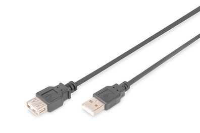 Digitus USB 2.0 Verlängerungskabel, Typ A St/ Bu, 1.8m, sw
